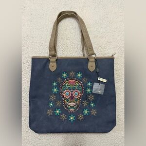 Montana West Sugar Skull Concealed Carry Tote Bag- Dust Bag Included NWT